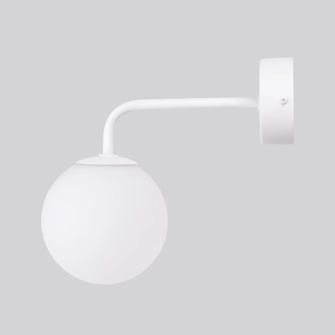 Applique murale globe en verre blanc acier minimaliste — vue 3
