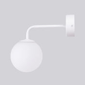 Applique murale globe en verre blanc acier minimaliste — vue 3