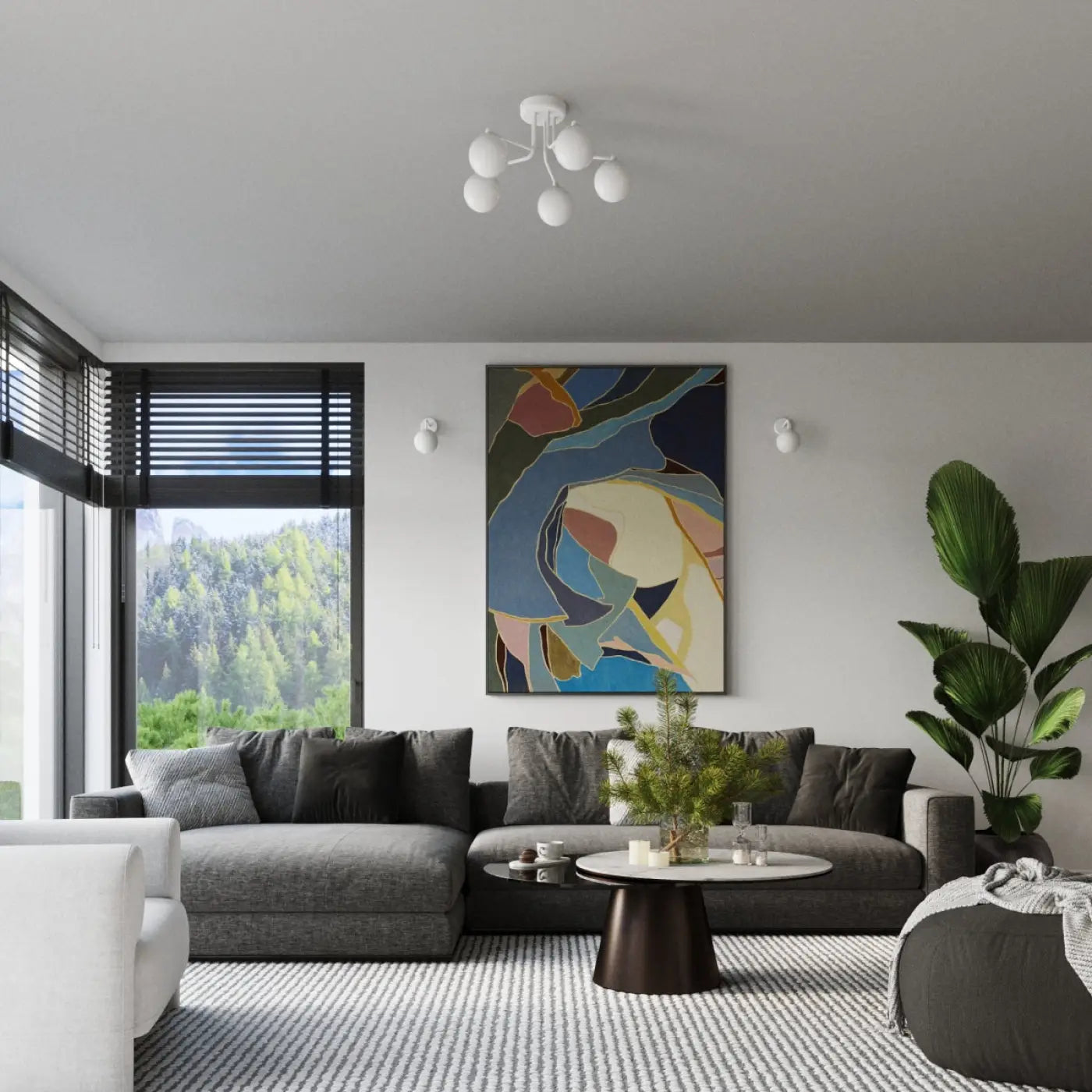 Applique murale globe en verre blanc acier minimaliste — vue 9