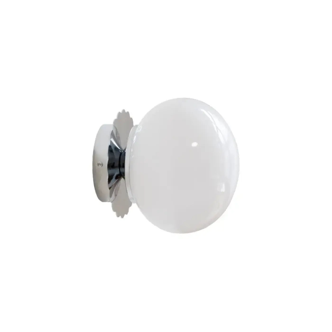Applique murale globe en verre et métal beige ou blanc — vue 3