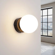 Applique murale globe en verre noir acier LED moderne — vue 1