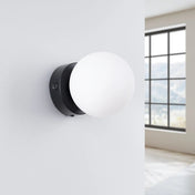 Applique murale globe en verre noir acier LED moderne — vue 2