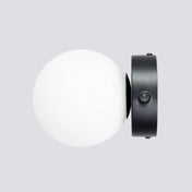 Applique murale globe en verre noir acier LED moderne — vue 5