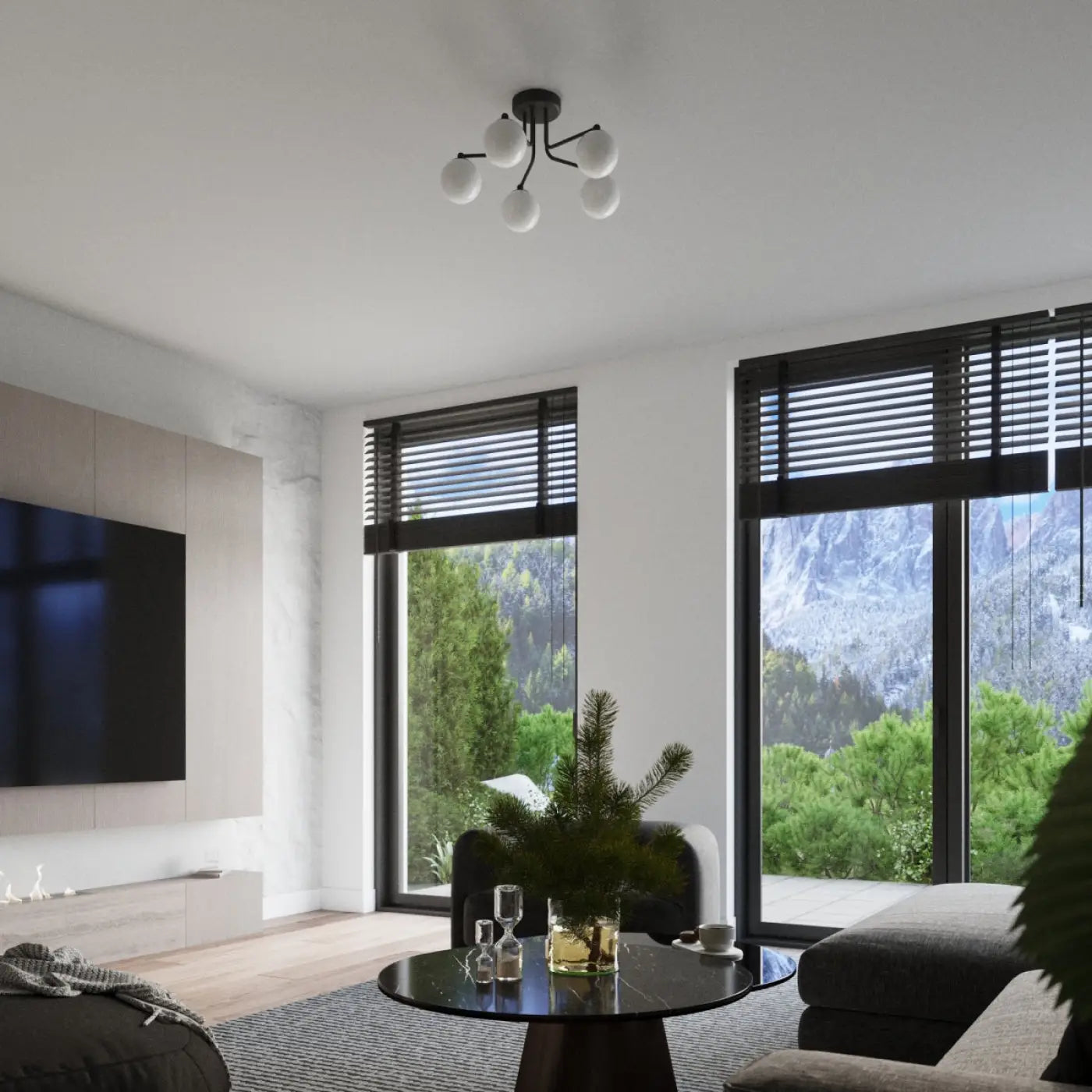 Applique murale globe en verre opale noir moderne — vue 10