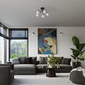 Applique murale globe en verre opale noir moderne — vue 9