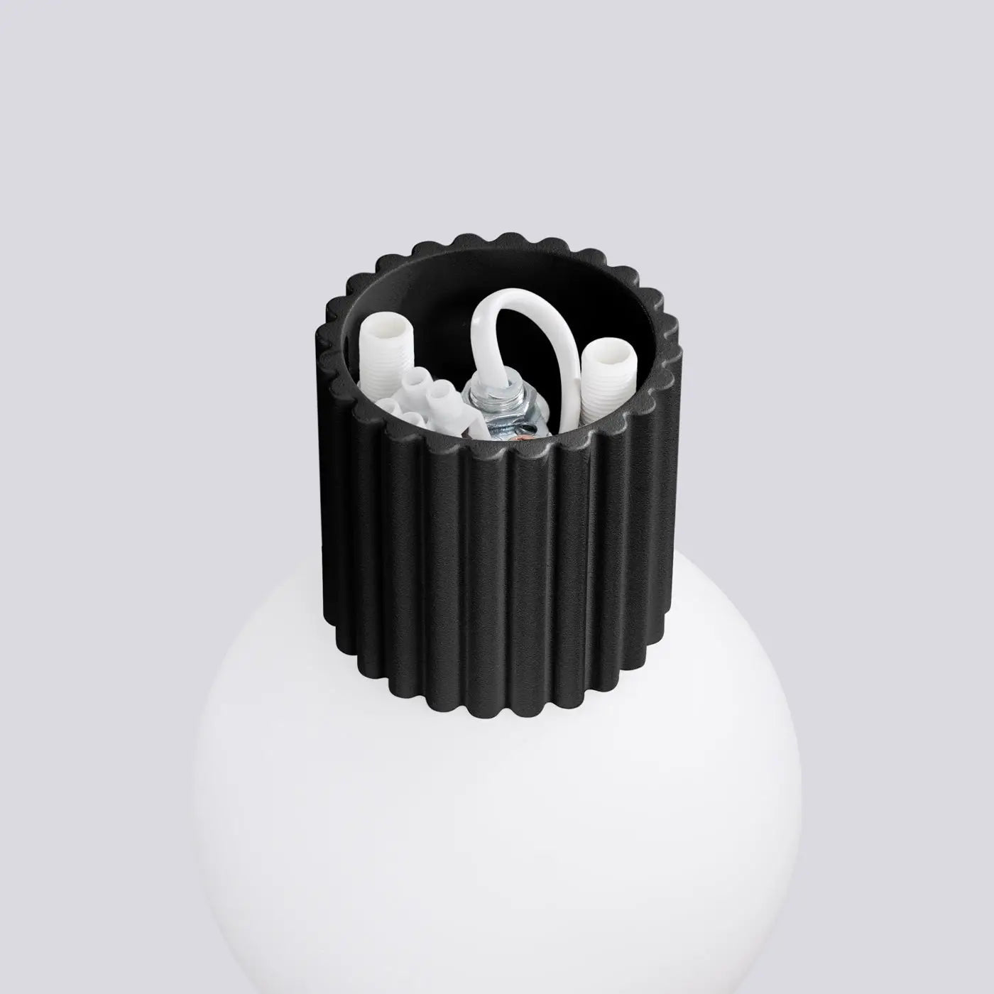 Applique murale globe opalin noir IP44 blanc chaud 3000K — vue 5