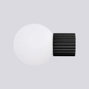 Applique murale globe opalin noir IP44 blanc chaud 3000K — vue 7