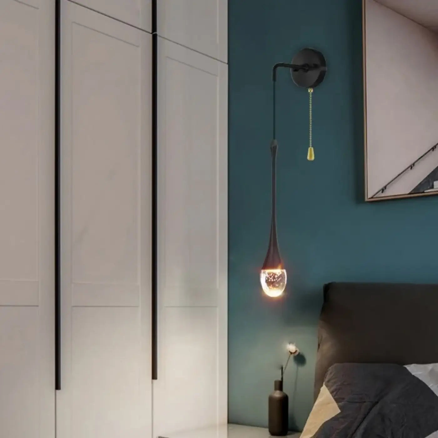 Applique murale goutte de verre dorée pour tête de lit — vue 5