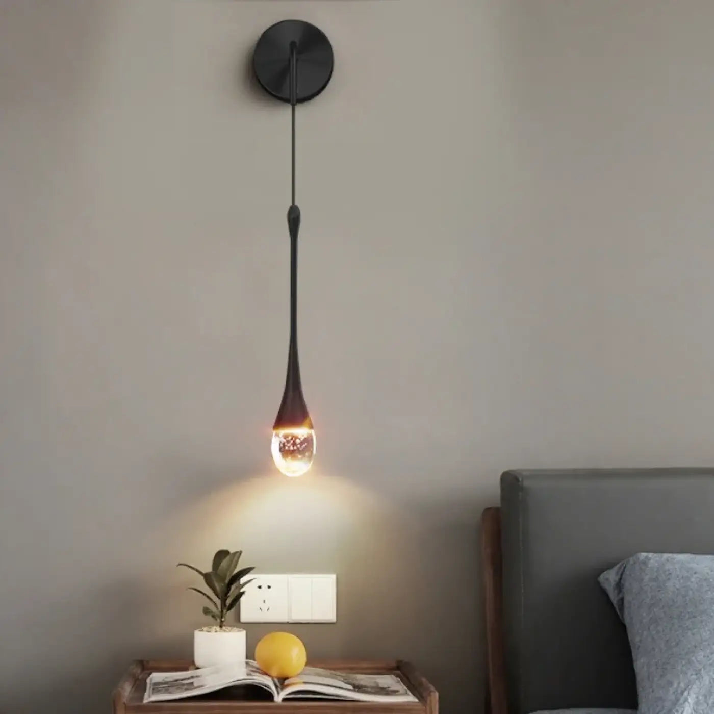 Applique murale goutte de verre dorée pour tête de lit — vue 8