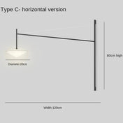 Applique murale horizontale noire en métal et verre — vue 5