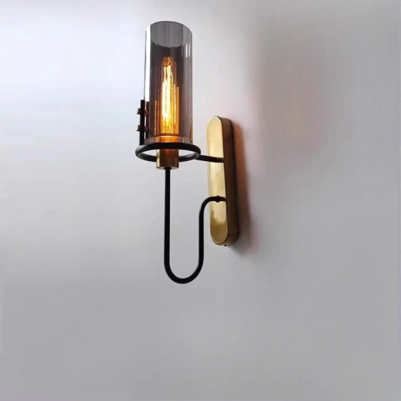 Applique murale industrielle cylindre en verre et métal — vue 4