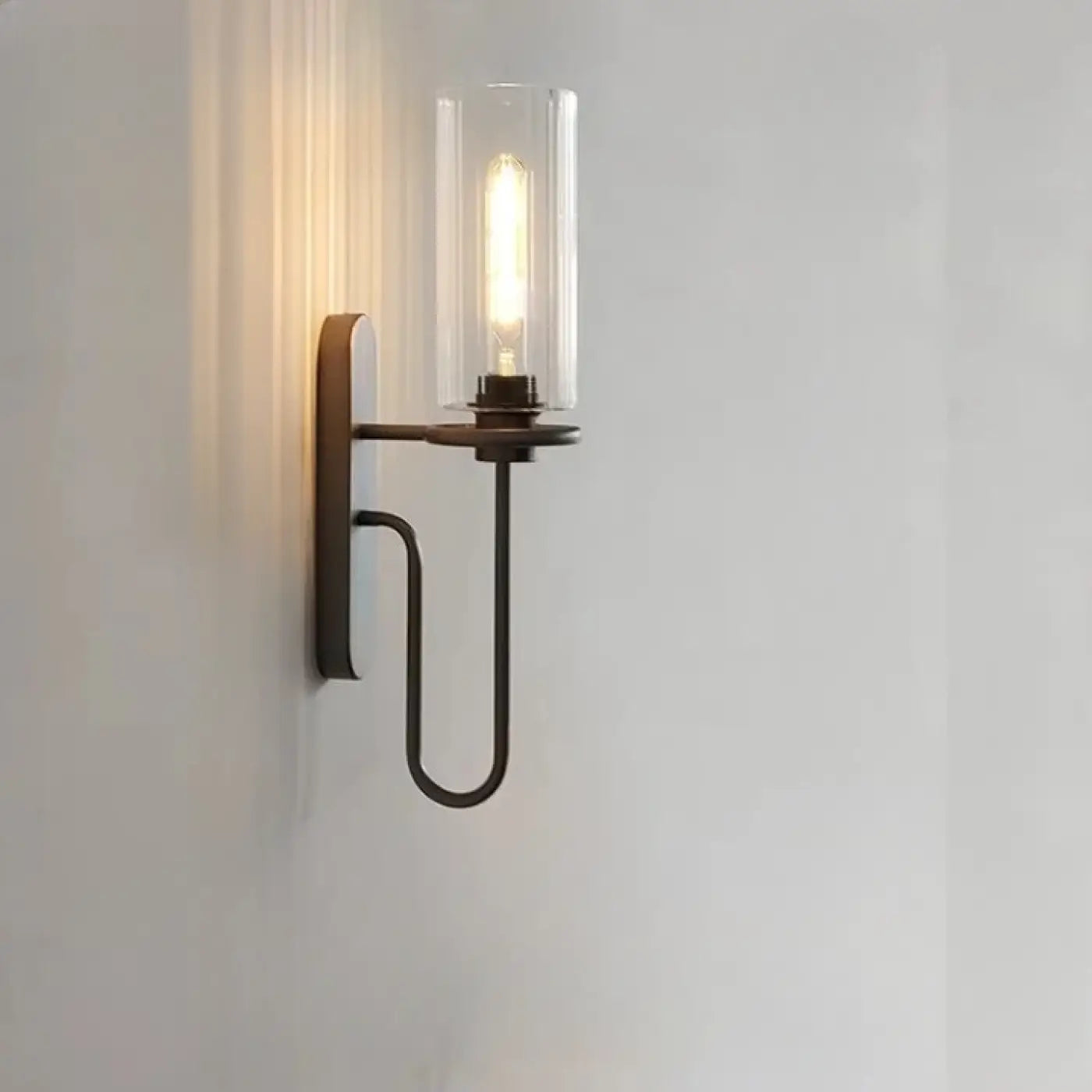 Applique murale industrielle cylindre en verre et métal — vue 5