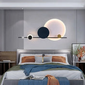 Applique murale LED à cercles rouge et noir art déco — vue 4