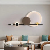 Applique murale LED à cercles rouge et noir art déco — vue 5