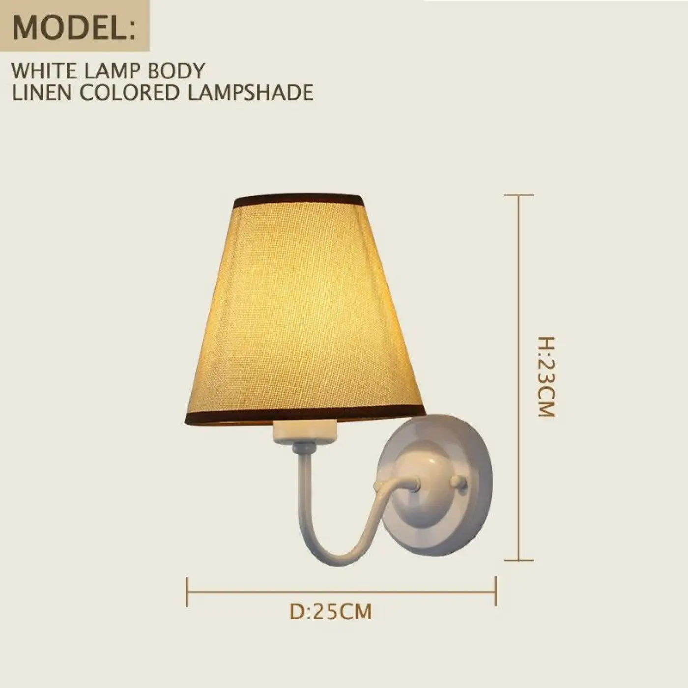 Applique murale LED abat-jour en tissu et métal — vue 12
