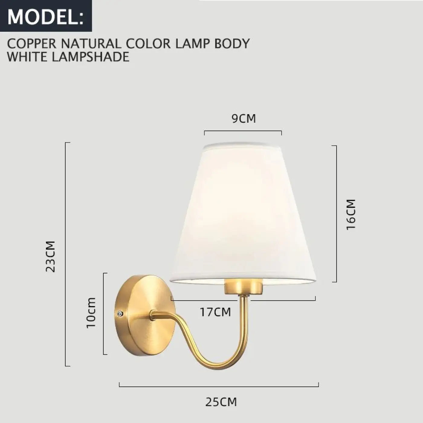 Applique murale LED abat-jour en tissu et métal — vue 14