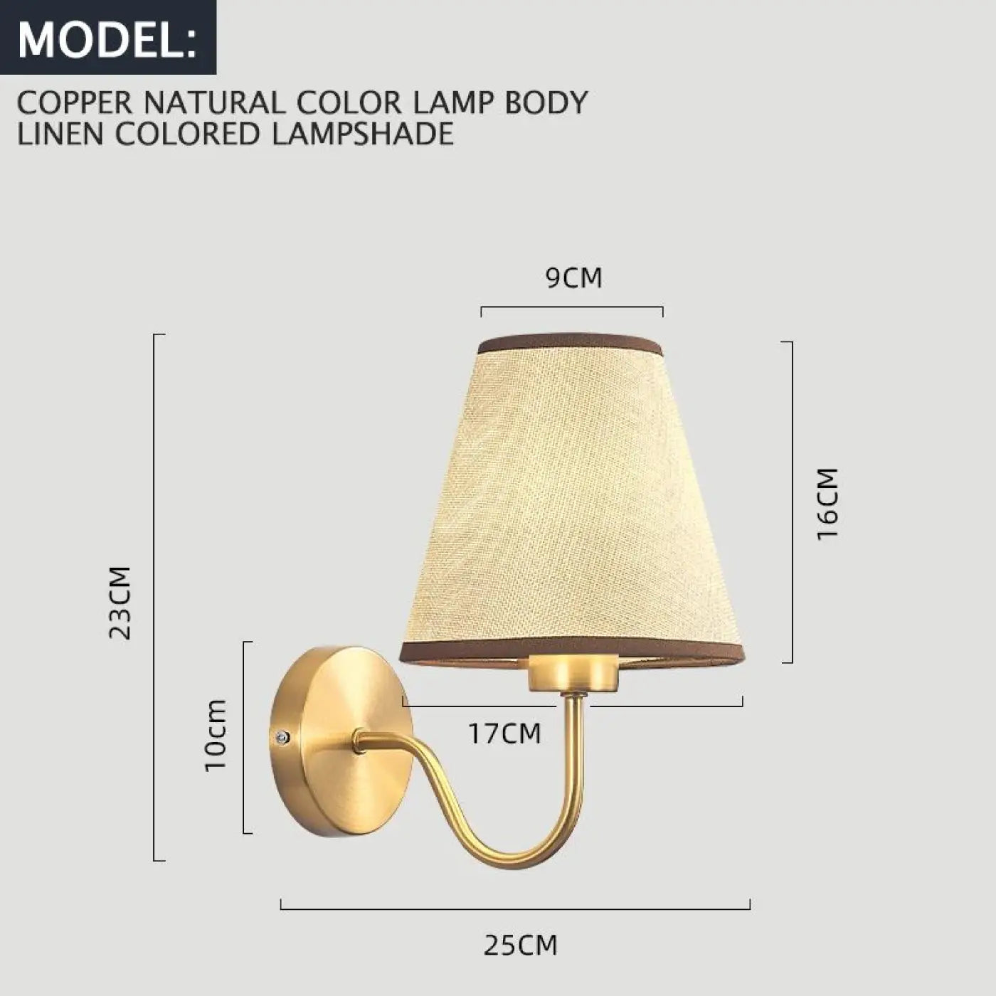 Applique murale LED abat-jour en tissu et métal — vue 16