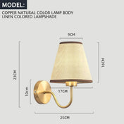 Applique murale LED abat-jour en tissu et métal — vue 16