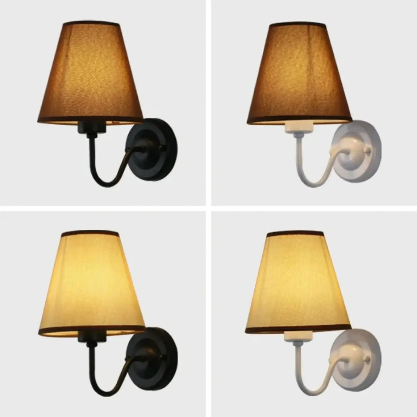 Applique murale LED abat-jour en tissu et métal — vue 4