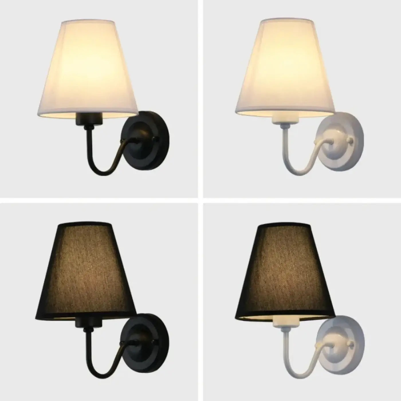Applique murale LED abat-jour en tissu et métal — vue 6