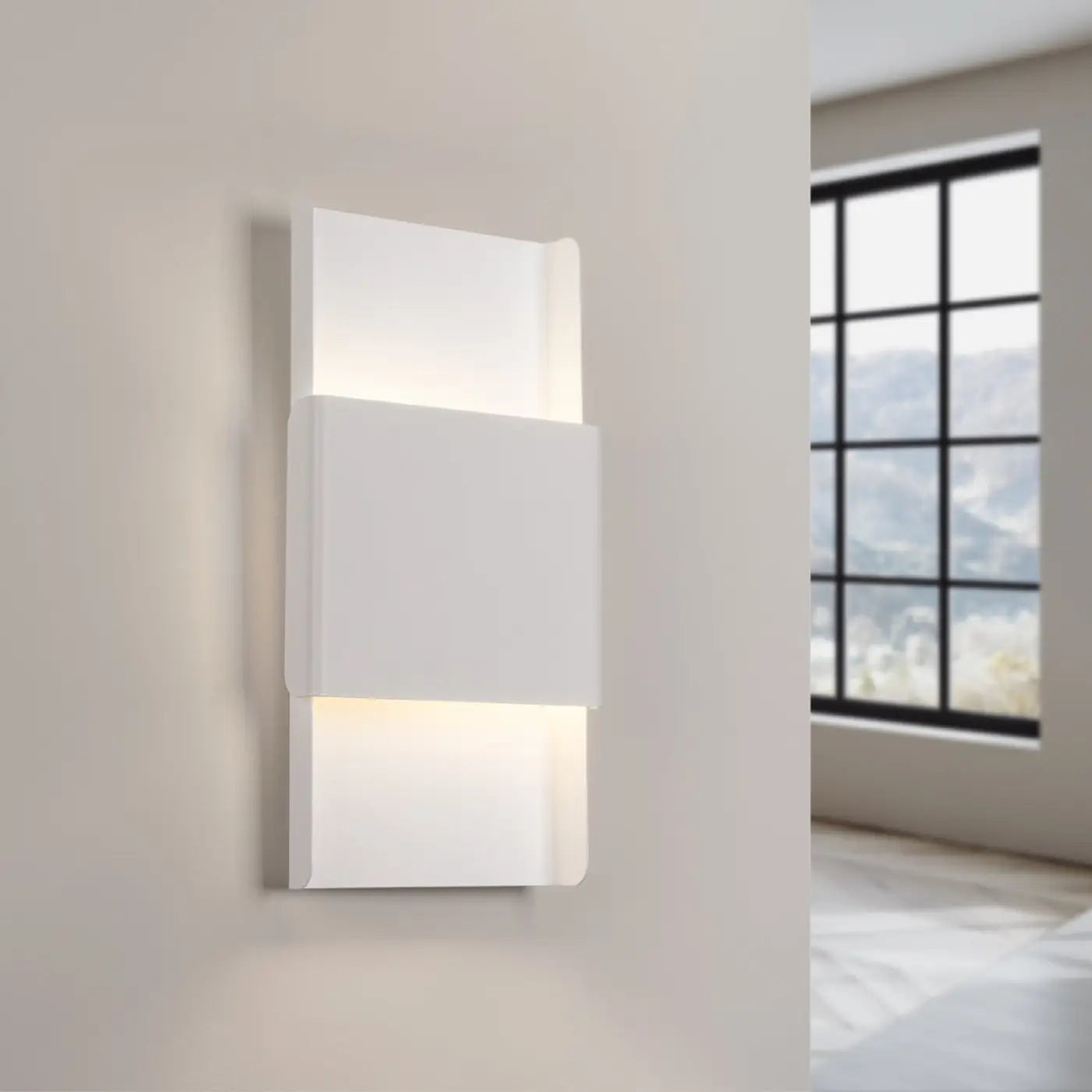 Applique murale LED acier blanc Art Déco 2 lumières — vue 1