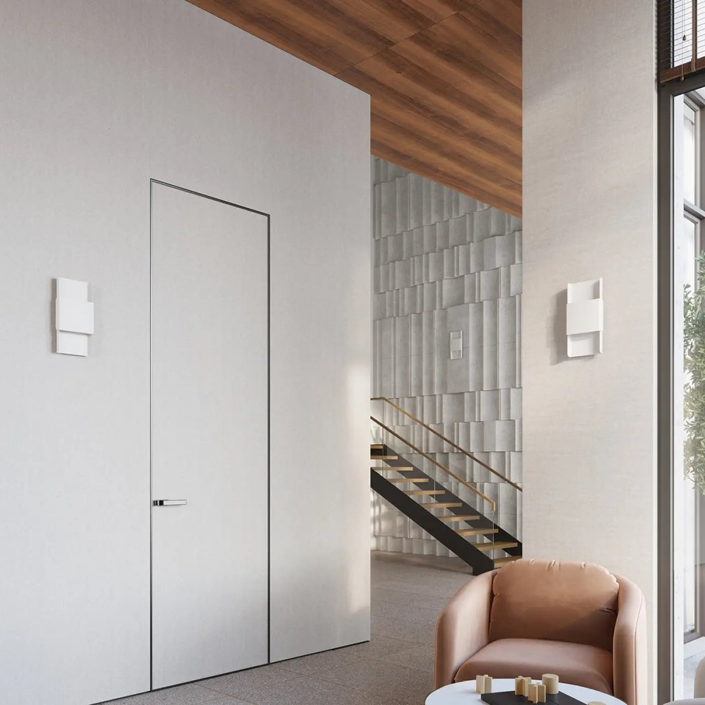 Applique murale LED acier blanc Art Déco 2 lumières — vue 7