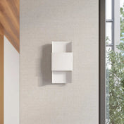 Applique murale LED acier blanc Art Déco 2 lumières — vue 8