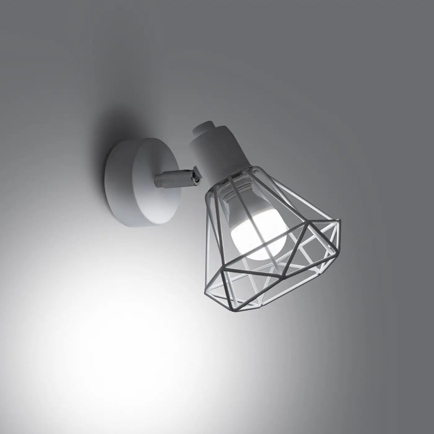 Applique murale LED acier blanc cage ajourée E14 — vue 1