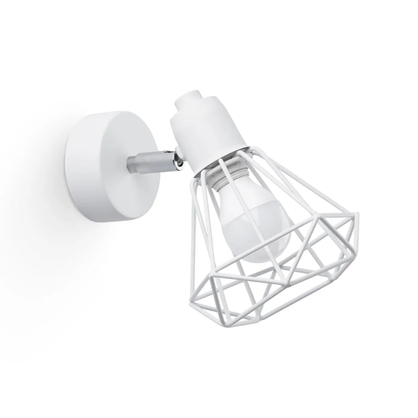 Applique murale LED acier blanc cage ajourée E14 — vue 4