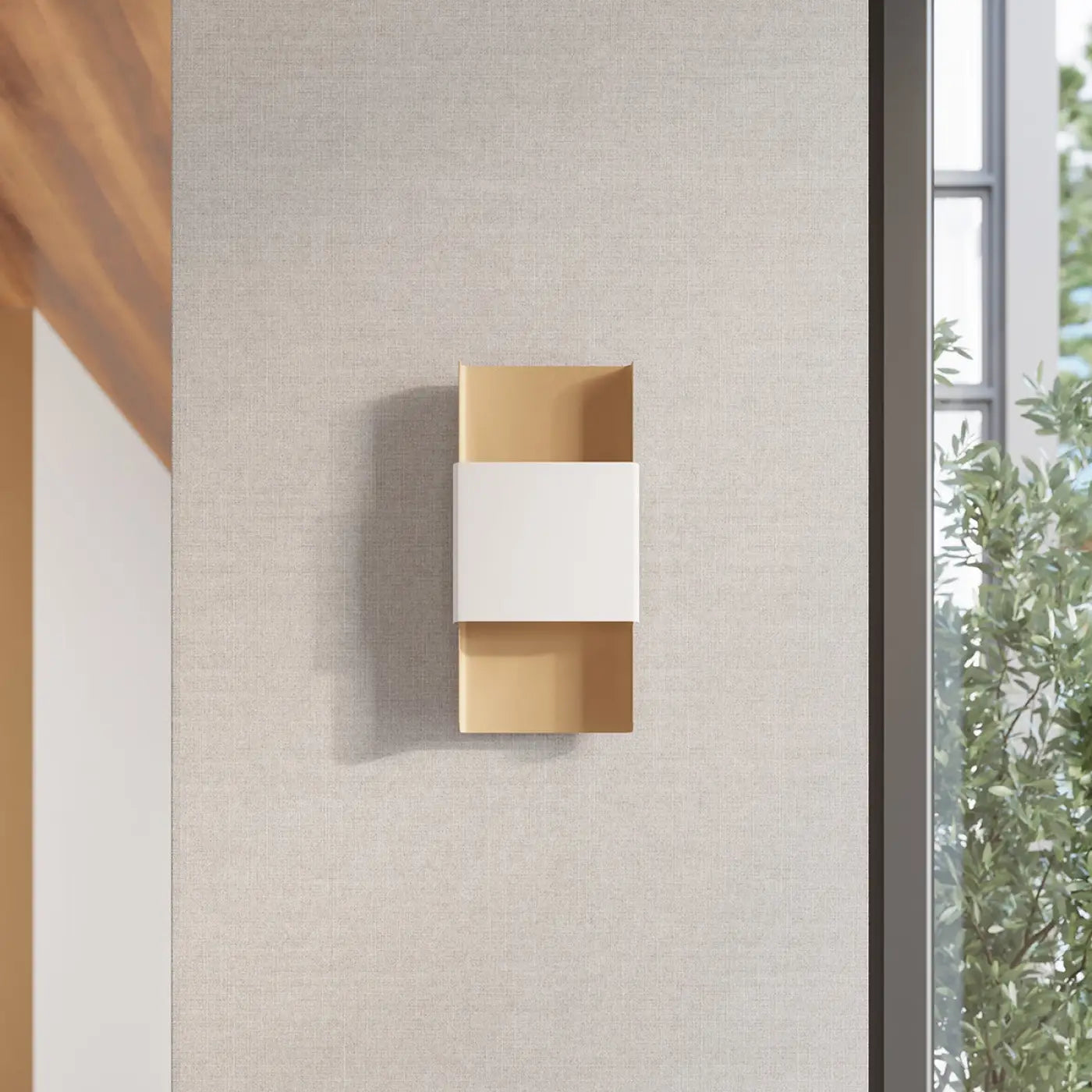 Applique murale LED acier blanc et or Art Déco 2 lumières — vue 8