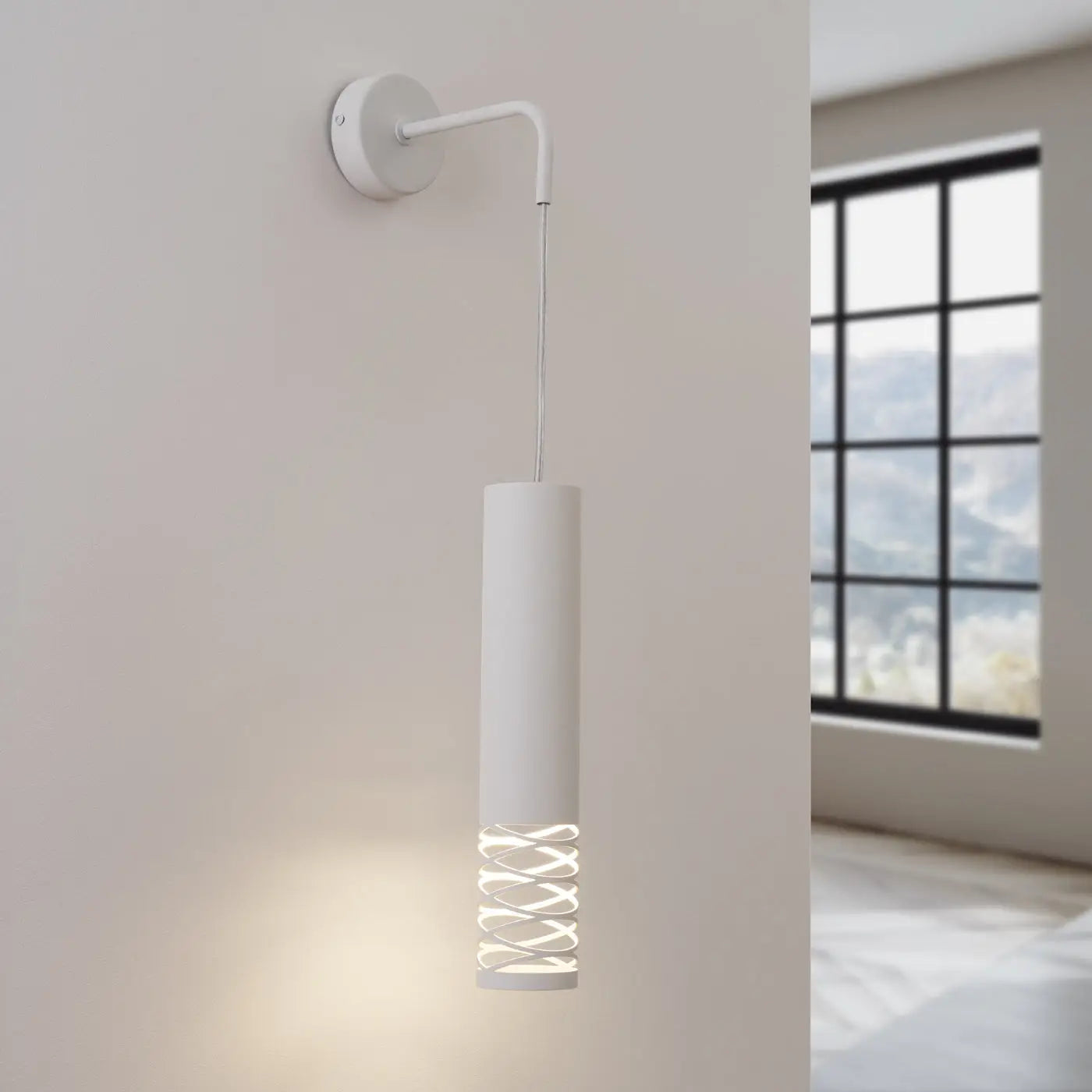 Applique murale LED acier blanc GU10 design cylindrique — vue 1