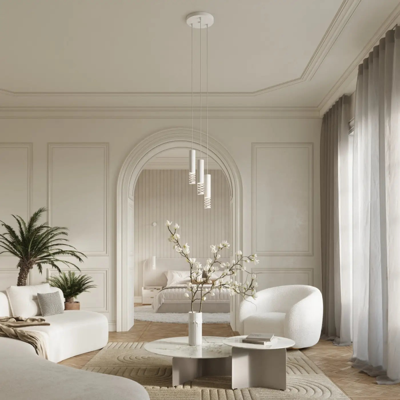 Applique murale LED acier blanc GU10 design cylindrique — vue 10