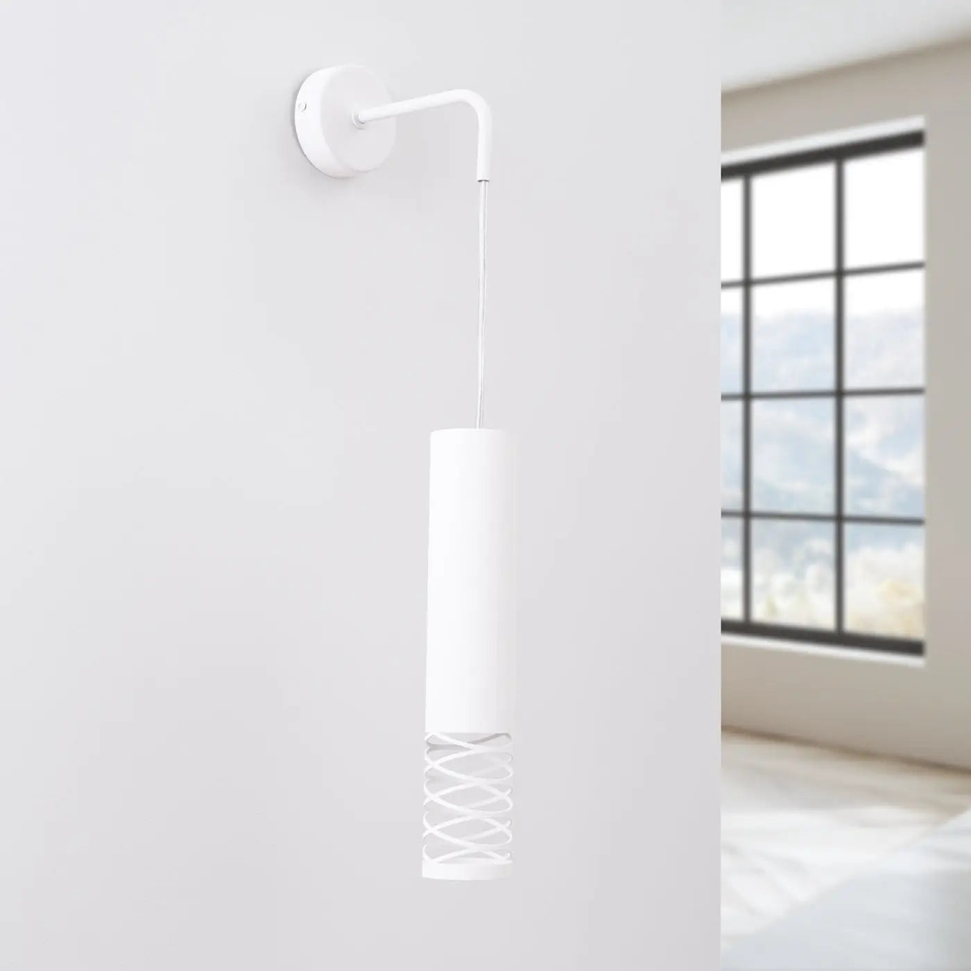 Applique murale LED acier blanc GU10 design cylindrique — vue 2