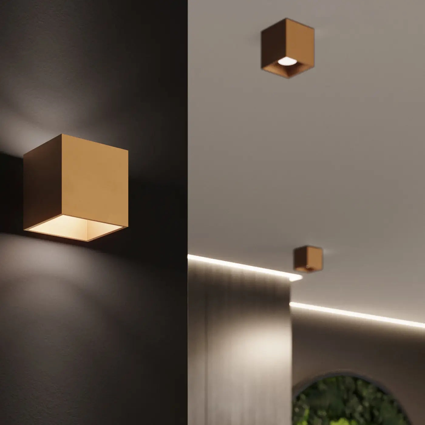 Applique murale LED acier doré design contemporain — vue 5
