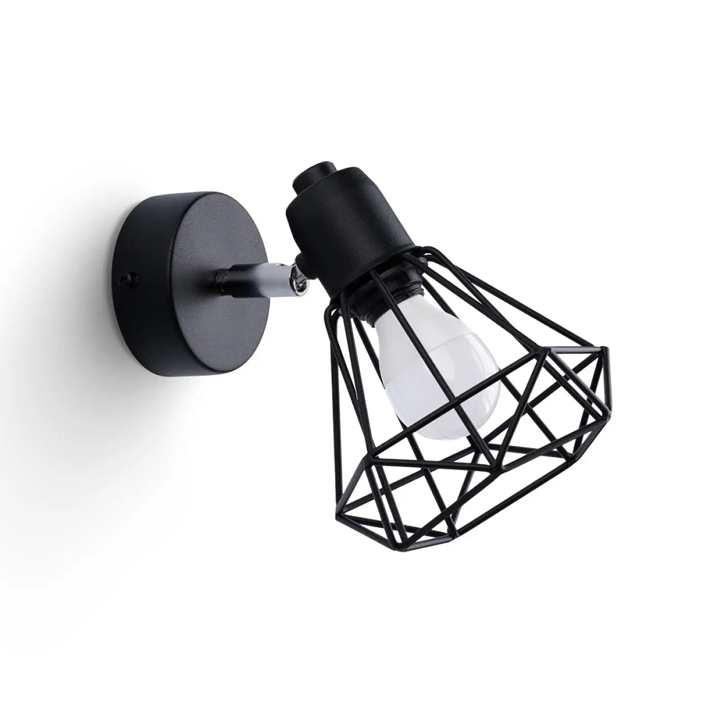 Applique murale LED acier noir cage ajourée E14 — vue 4