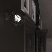 Applique murale LED acier noir cage ajourée E14 — vue 5