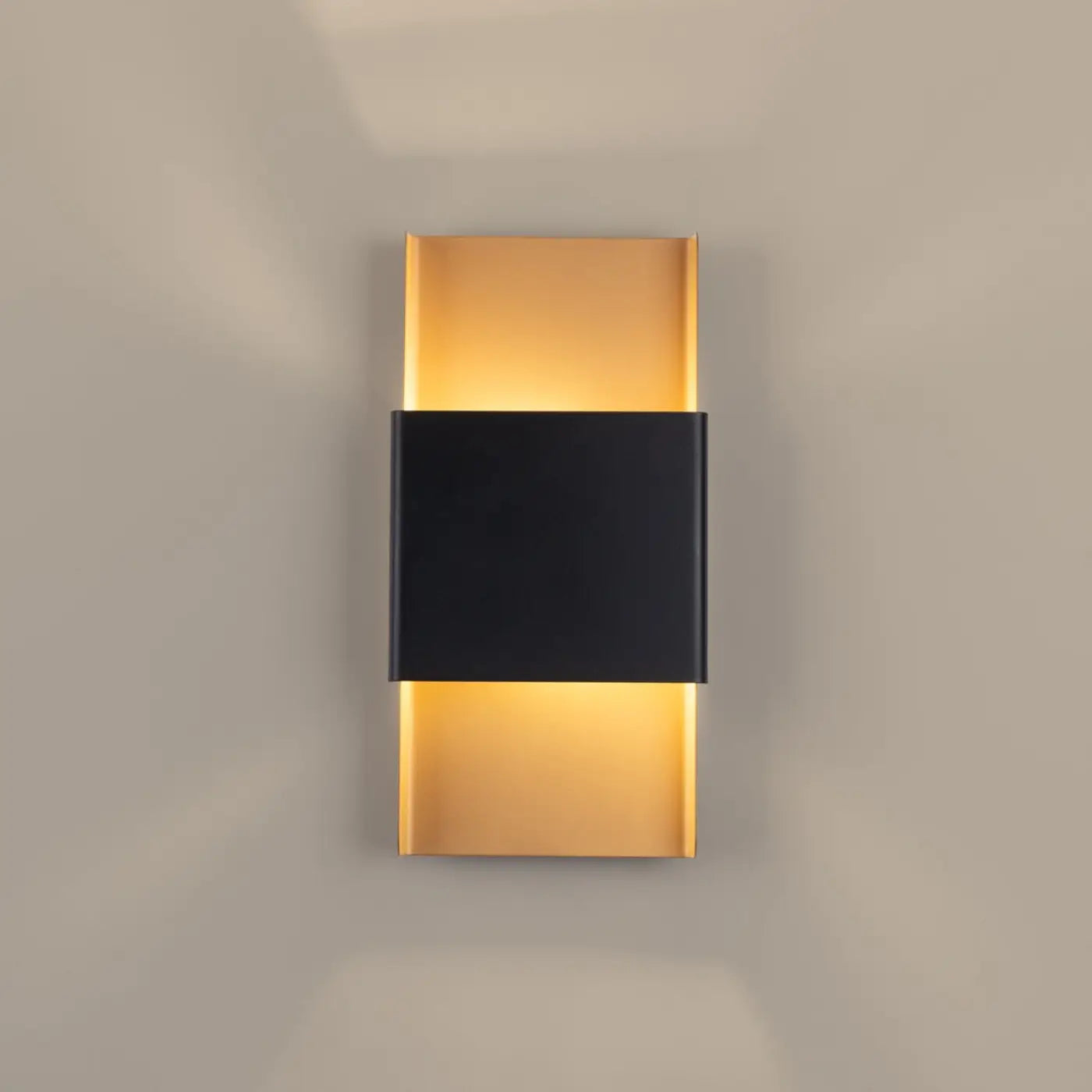 Applique murale LED acier noir et or Art Déco 2 lumières — vue 3