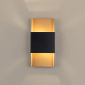 Applique murale LED acier noir et or Art Déco 2 lumières — vue 3