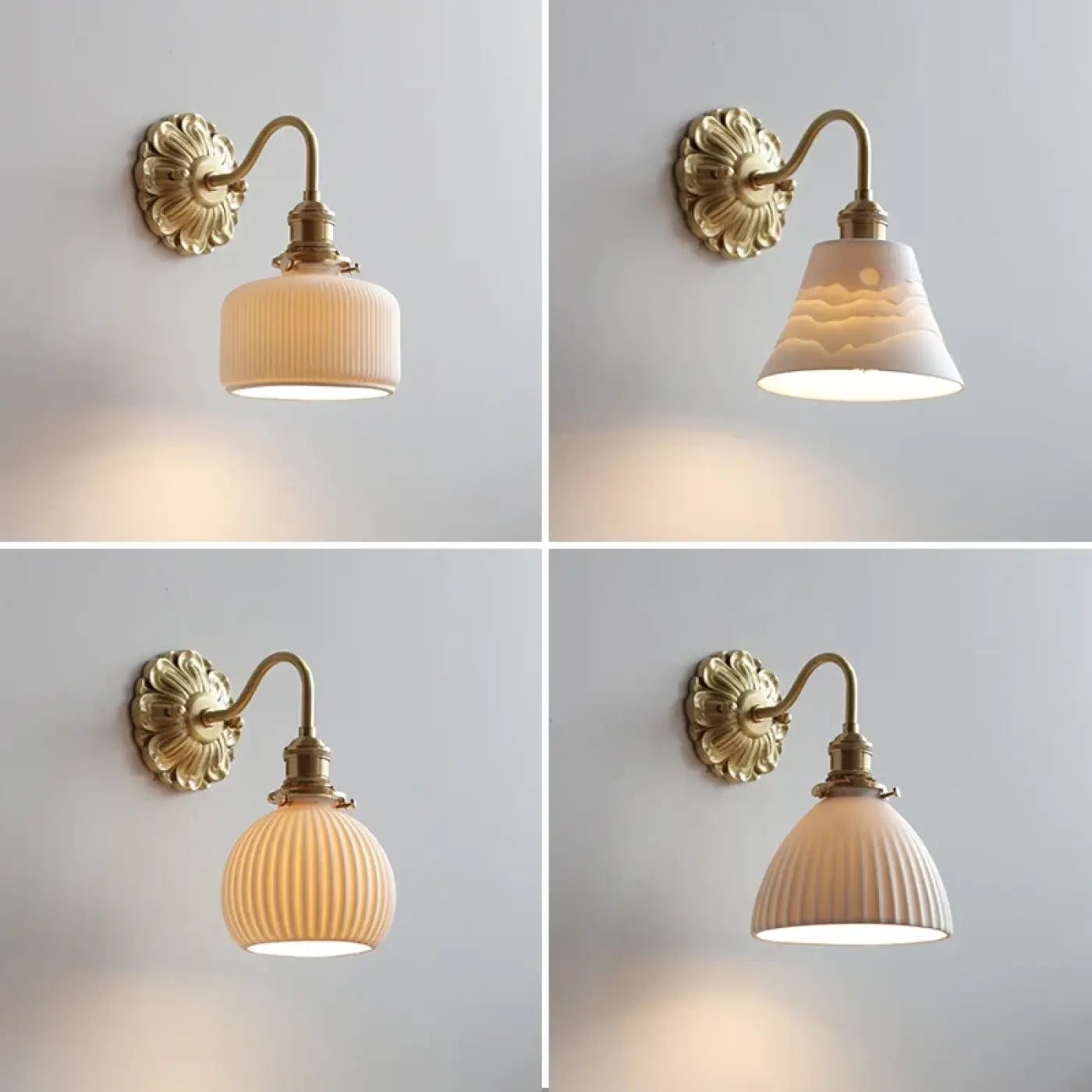 Applique murale LED acrylique blanc et doré culot E27 — vue 2