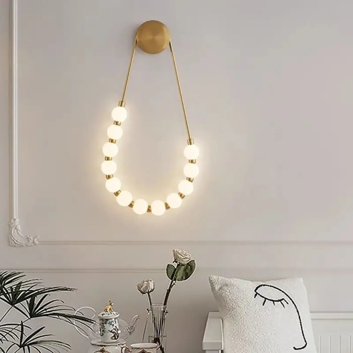 Applique murale LED acrylique noir et doré linéaire — vue 1
