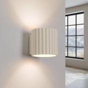 Applique murale LED aluminium beige effet rainuré G9 — vue 1