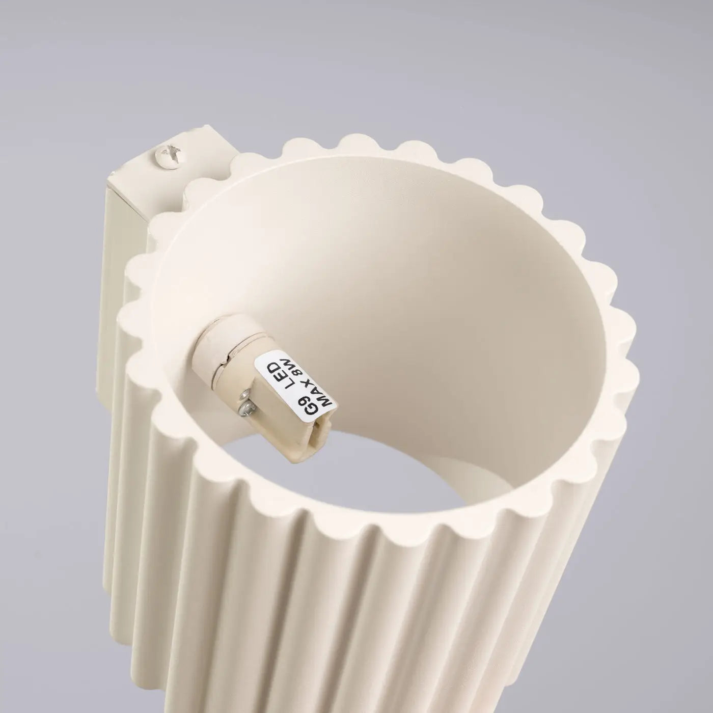 Applique murale LED aluminium beige effet rainuré G9 — vue 5