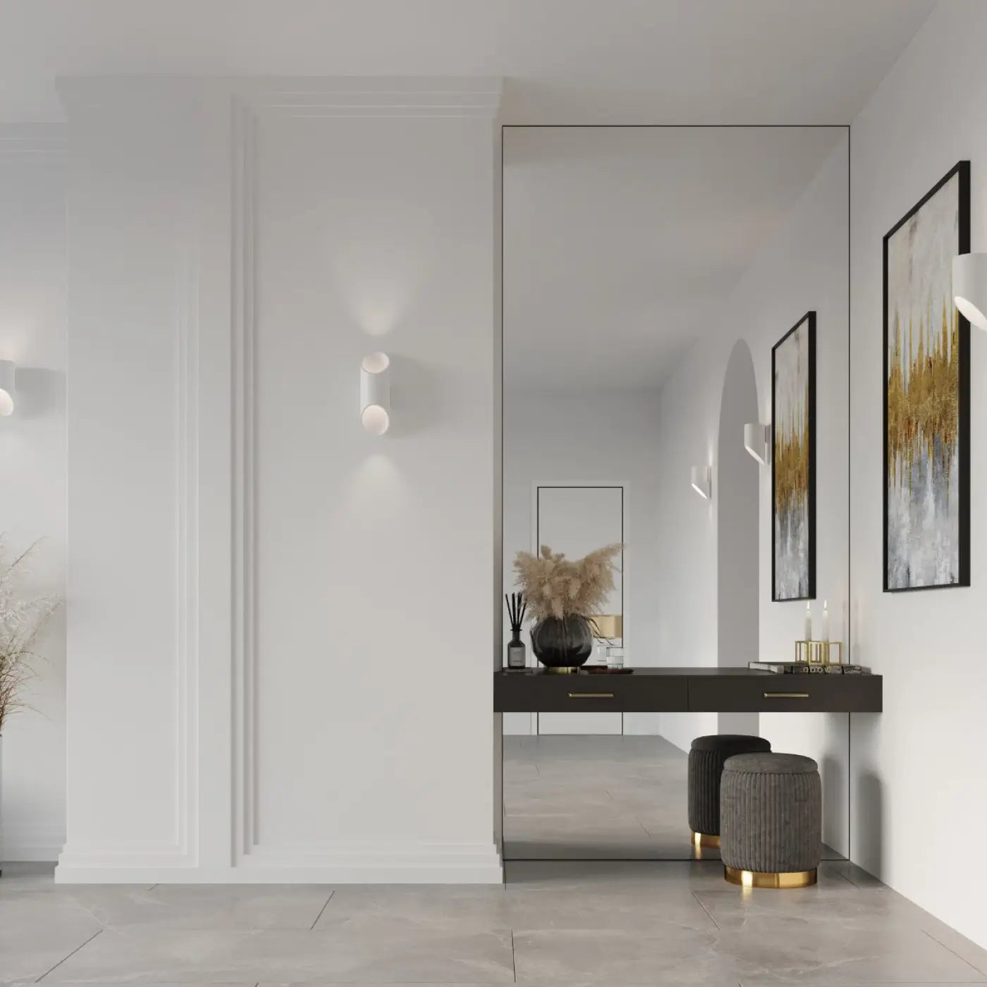 Applique murale LED aluminium blanc cylindrique — vue 4
