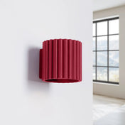 Applique murale LED aluminium bordeaux à effet rainuré — vue 2