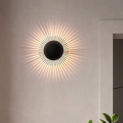Applique murale LED aluminium noir doré à halo lumineux — vue 3