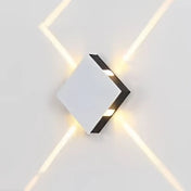 Applique murale LED aluminium noir et blanc géométrique — vue 1