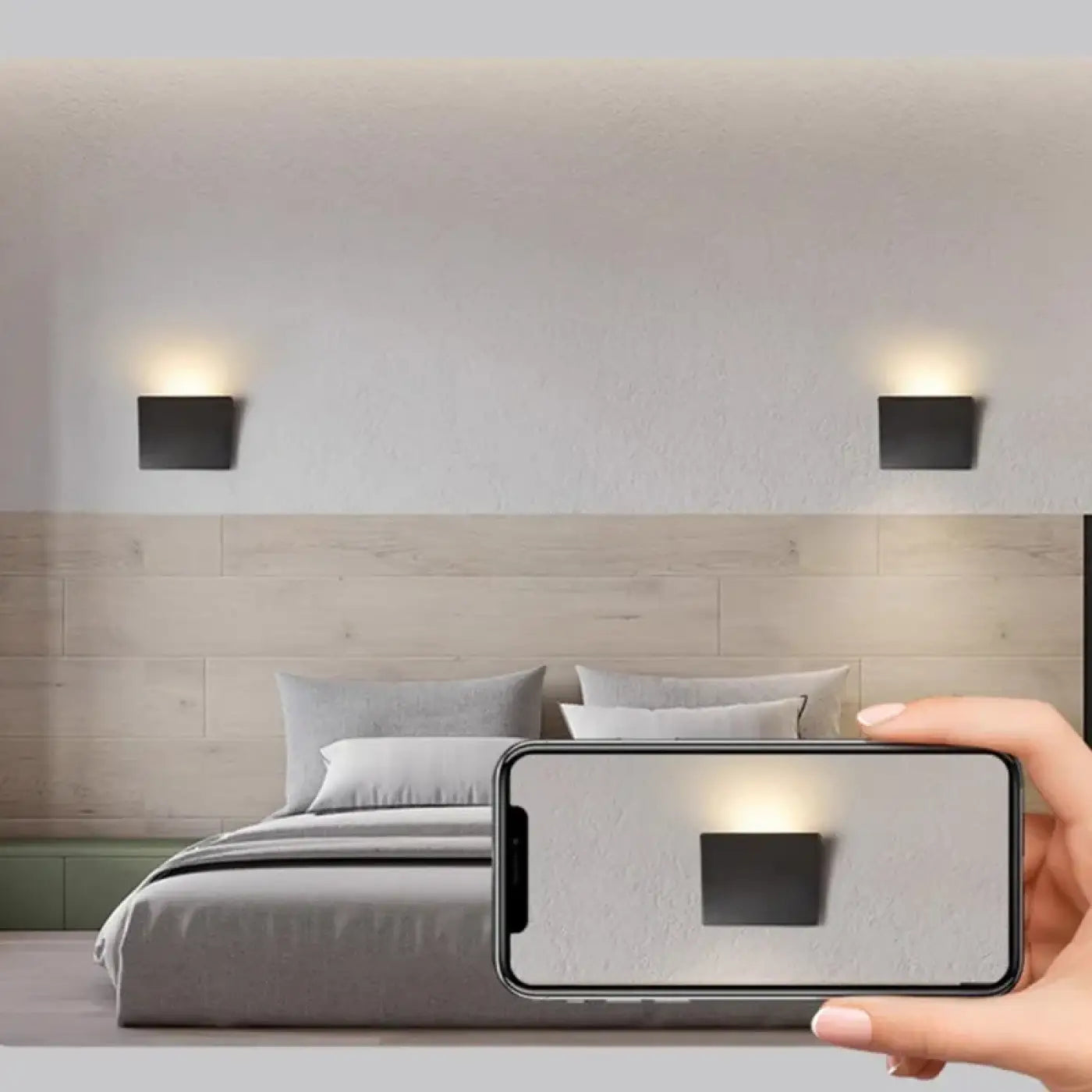 Applique murale LED aluminium noir et blanc IP65 — vue 3