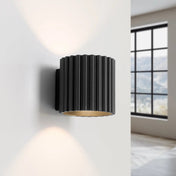 Applique murale LED aluminium noir strié blanc chaud 3000K — vue 1