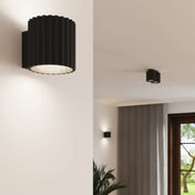 Applique murale LED aluminium noir strié blanc chaud 3000K — vue 11