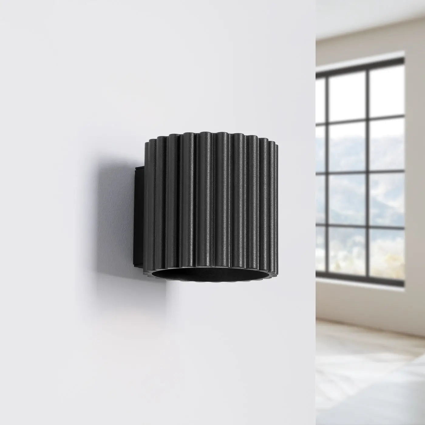 Applique murale LED aluminium noir strié blanc chaud 3000K — vue 2